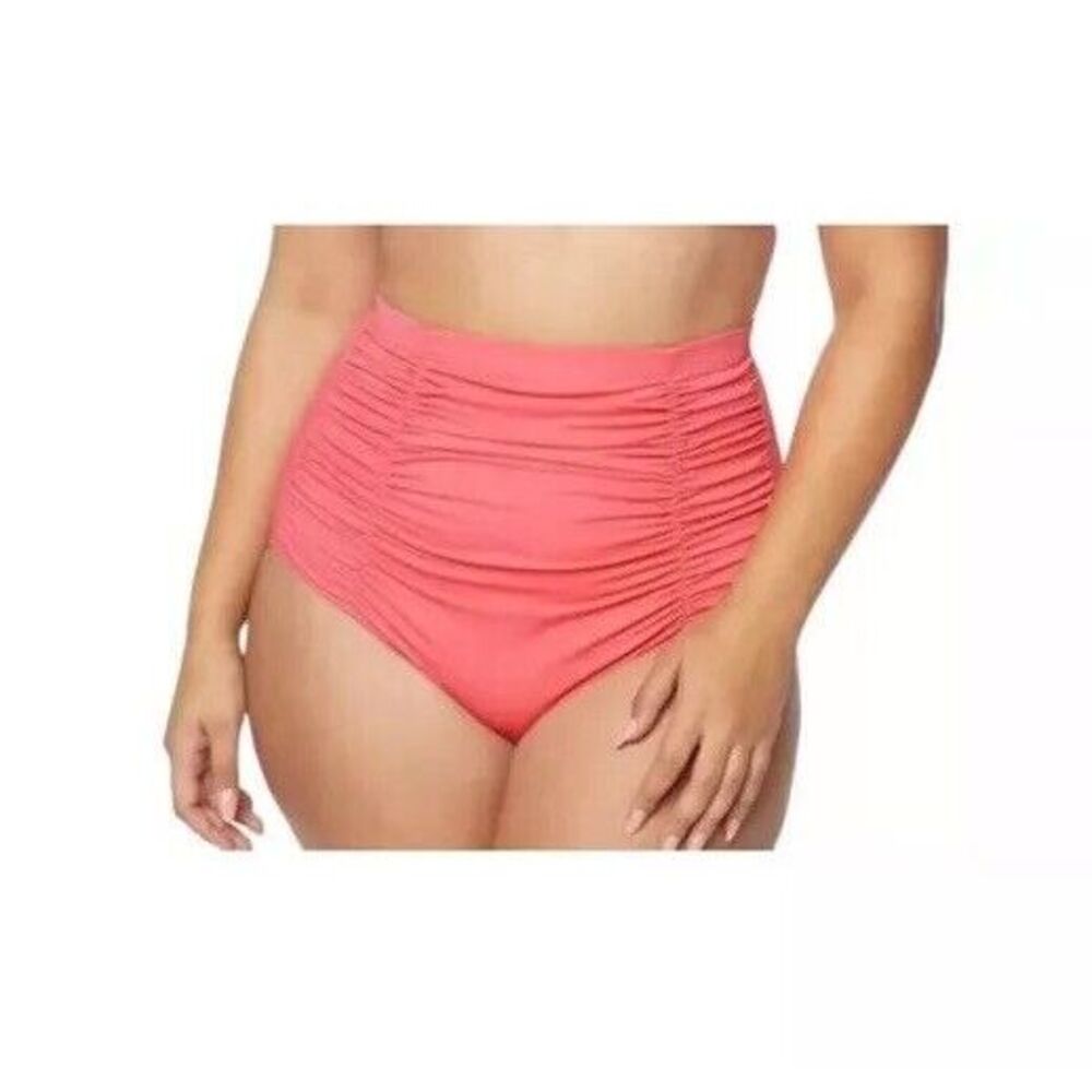 RUBY RIBBON RIVIERA SWIM BOTTOM Pink/Coral Size S #1908 NEW!